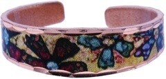 ALCOHOL INK ART FLOWER COPPER RINGS RNY-09