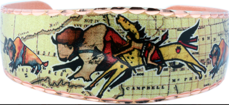 COLORFUL INDIAN WARRIOR & BUFFALO BRACELETS BN-88