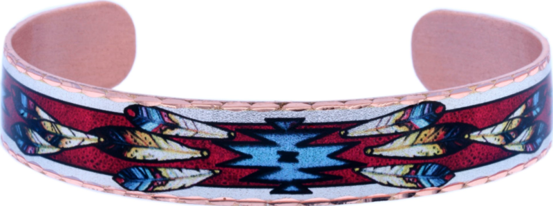 COLORFUL NATIVE COPPER CUFF BRACELETS BYN-01