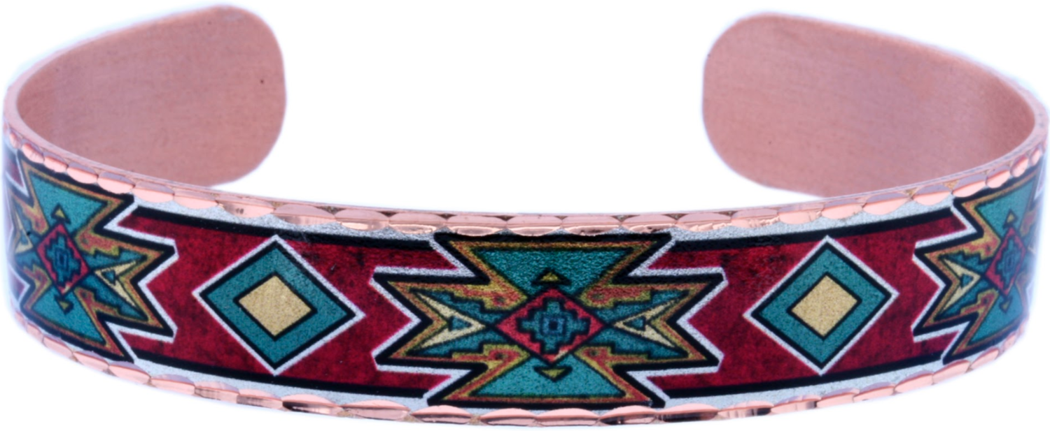 COLORFUL NATIVE AMERICAN COPPER CUFF BRACELETS BYN-03