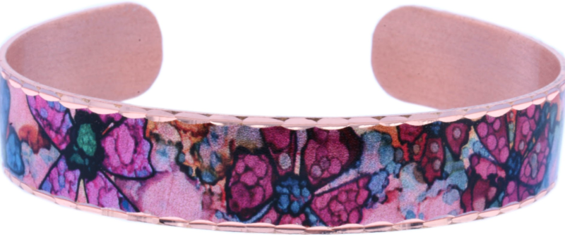 PINK & PURPLE FLOWERS CUFF BRACELETS BYN-12