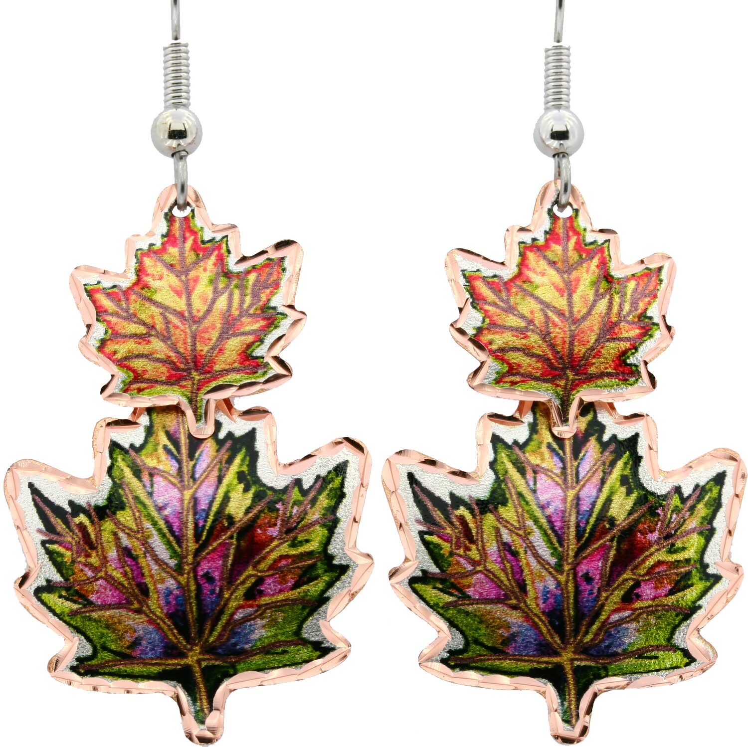 DANGLE MAPLE LEAVES EARRINGS LDM-282