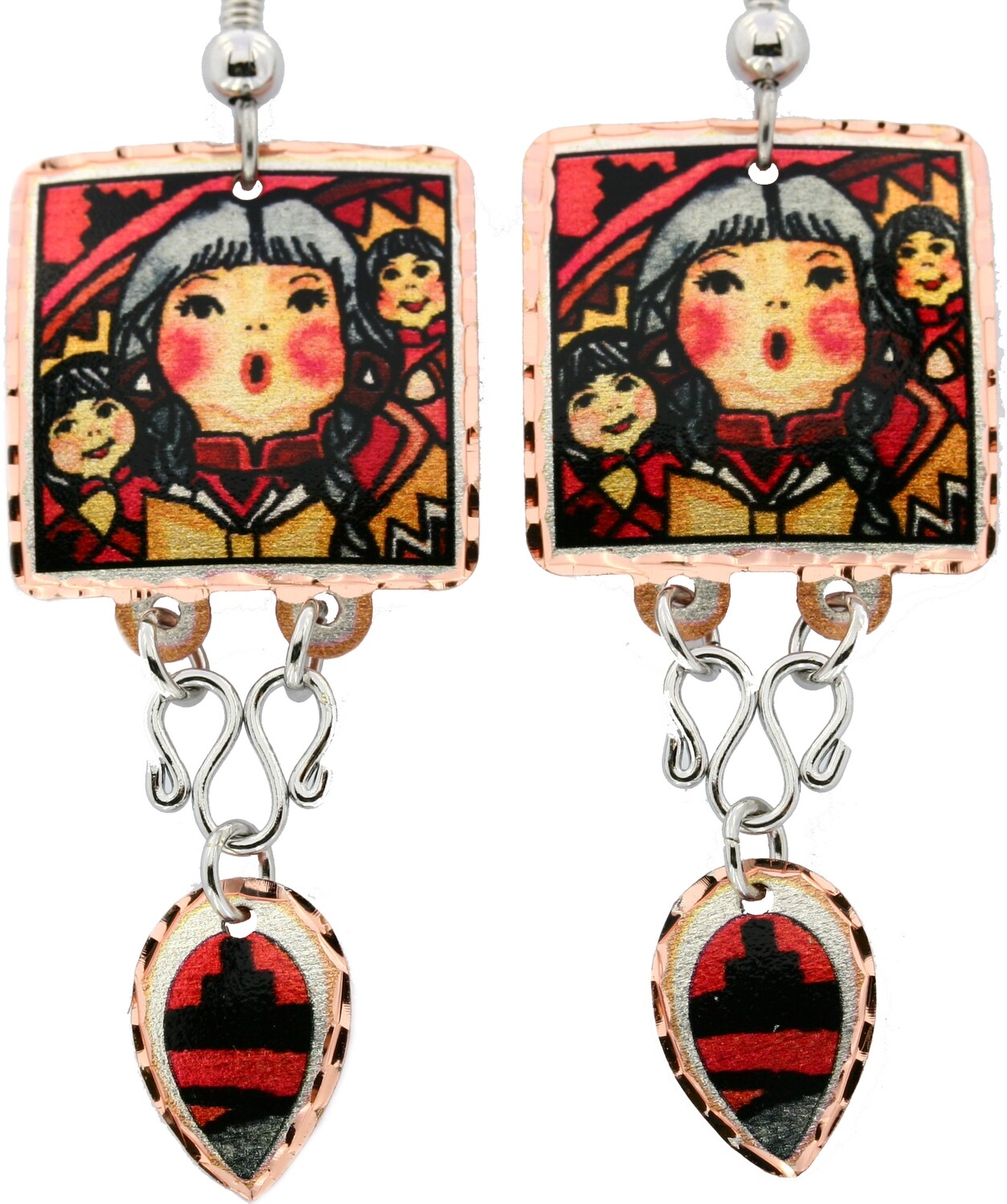 NATIVE INDIAN STORYTELLER DANGLE EARRINGS LDM-286