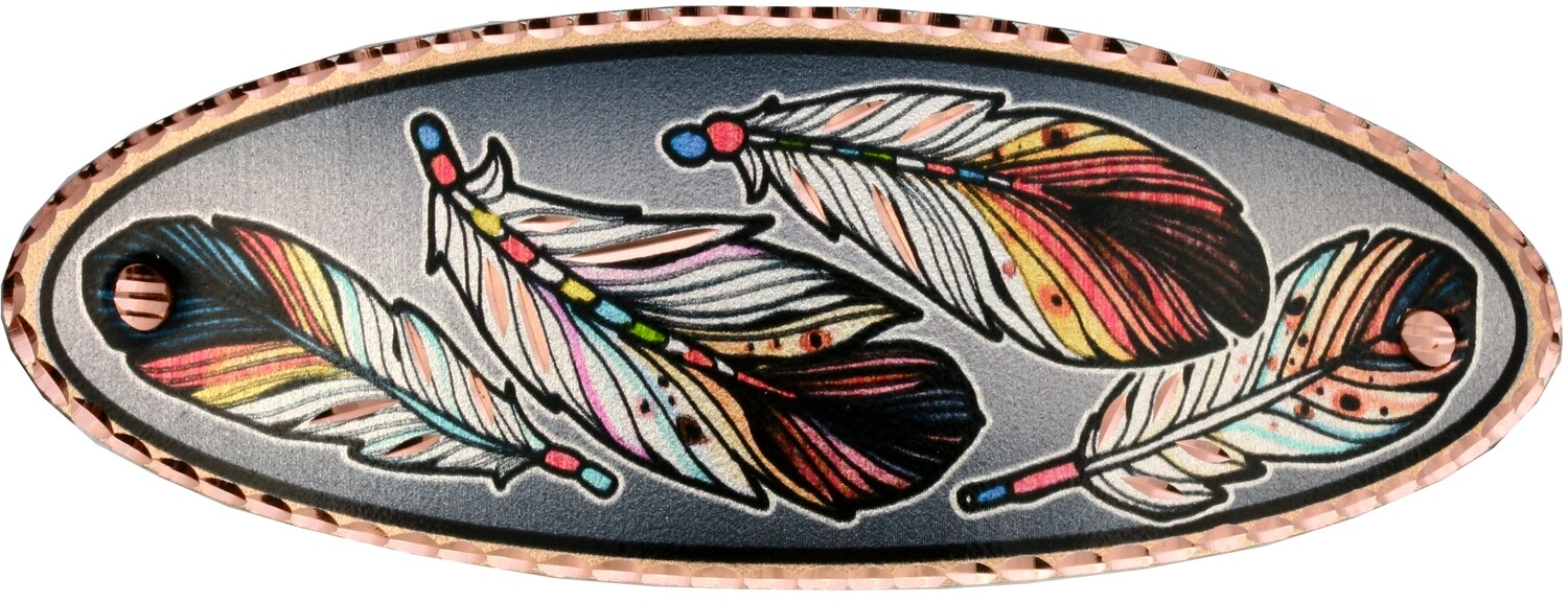 COLORFUL FEATHER ARTWORK COPPER HAIR CLIP HY-01