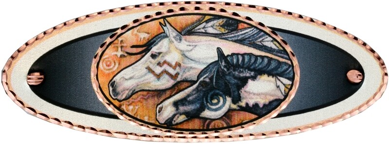 COLORFUL PETROGLYPH ARTWORK HORSE HAIR CLIP HY-25