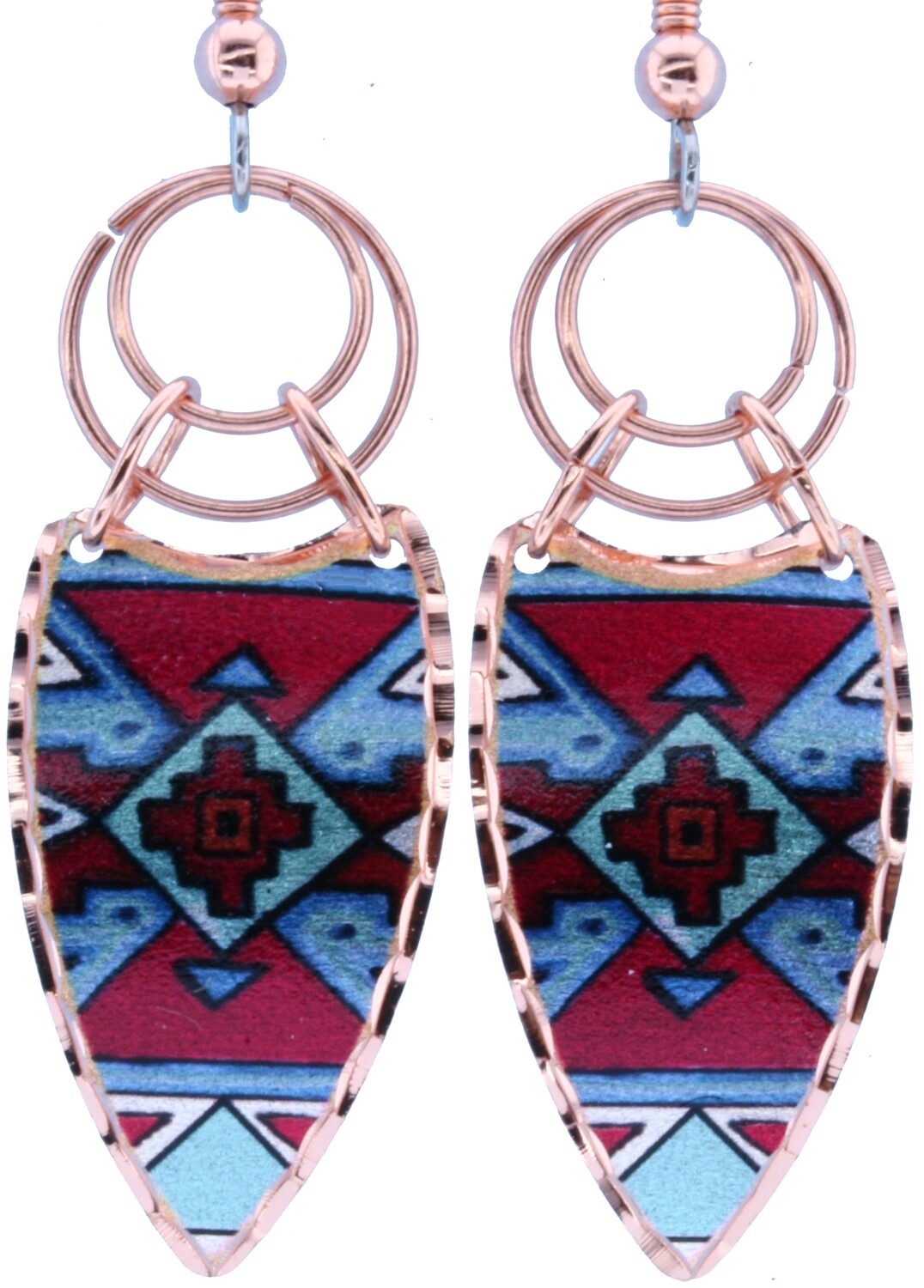 COPPER WIRE NATIVE ART EARRINGS LJ-52