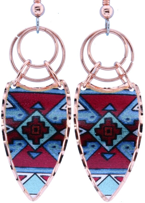 COPPER WIRE NATIVE ART EARRINGS LJ-52