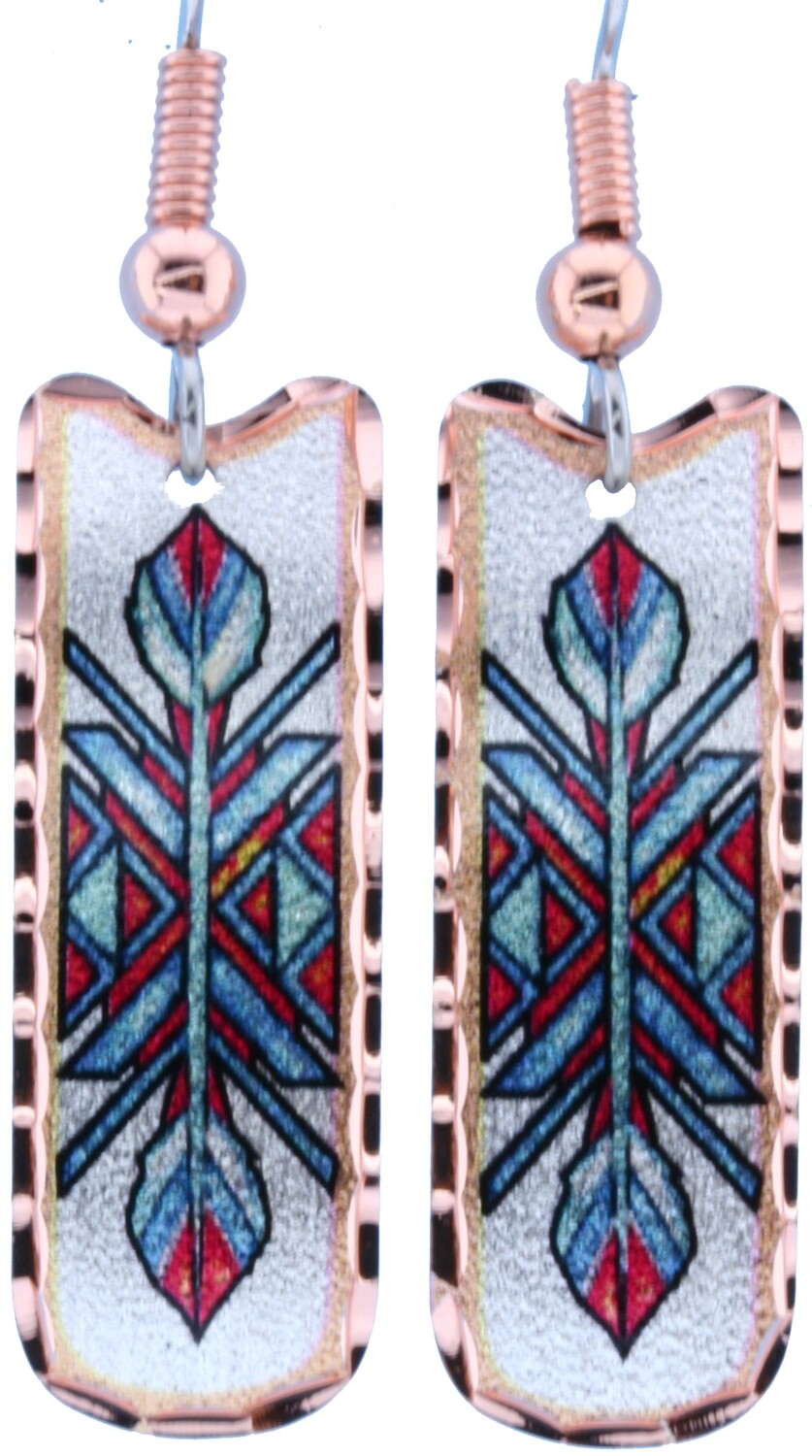 FEATHER NATIVE COPPER EARRINGS LD-340