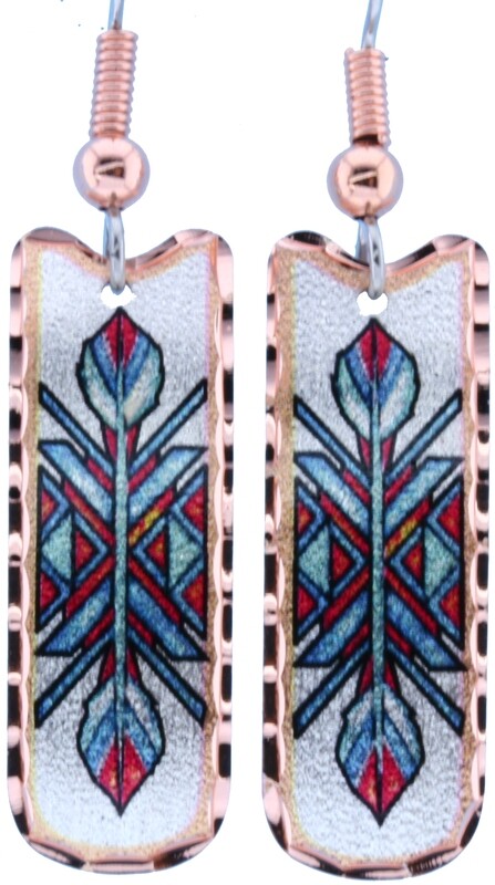 FEATHER NATIVE COPPER EARRINGS LD-340
