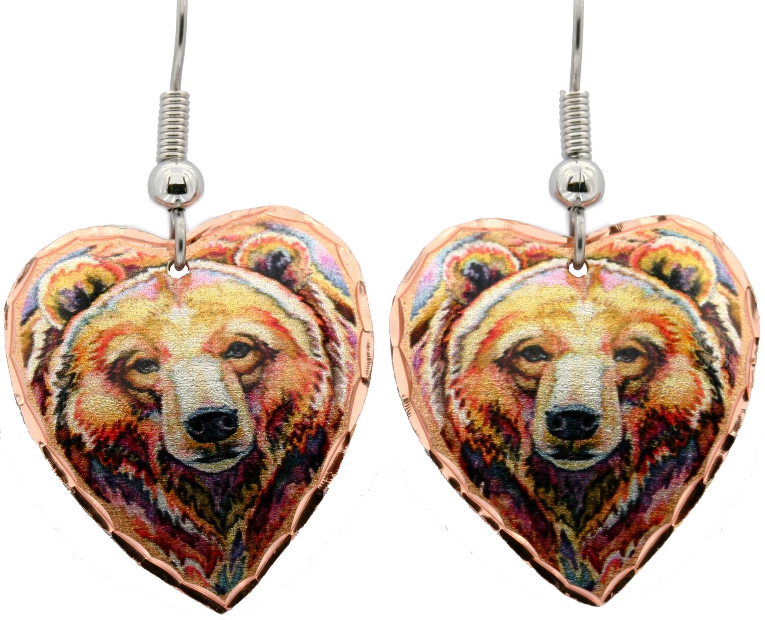 HEART SHAPE COLORFUL BEAR EARRINGS LD-251