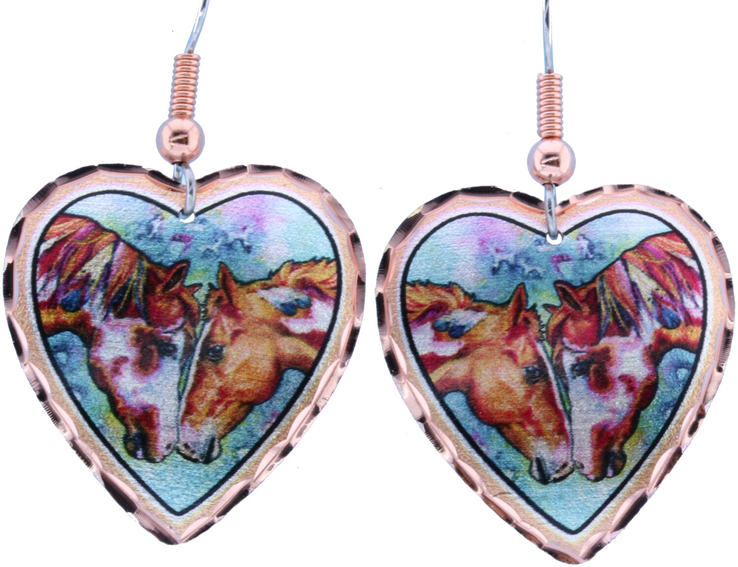 HEART SHAPE HORSES EARRINGS LD-302