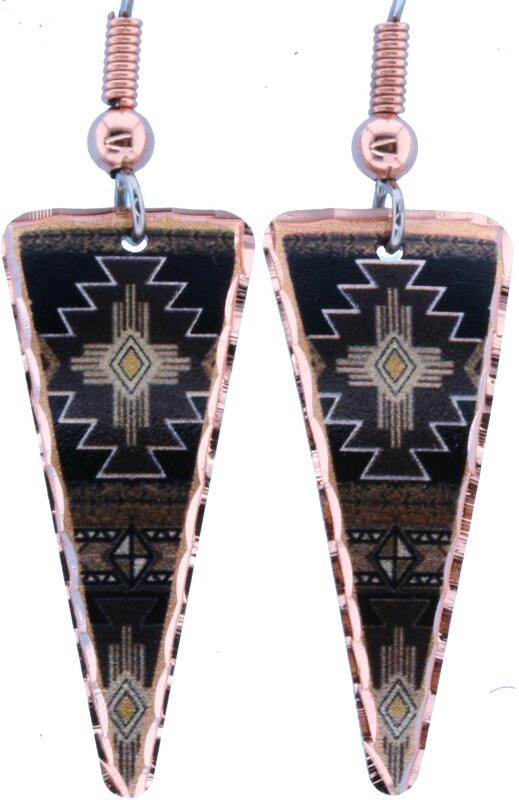 TRIANGLE SW NATIVE AMERICAN EARRINGS LD-327
