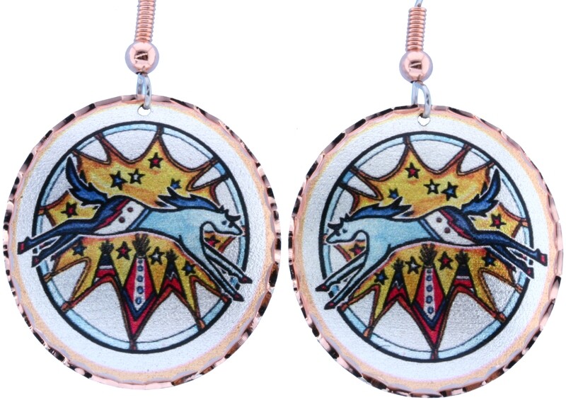 NATIVE PAINTED PONY EARRINGS LD-297