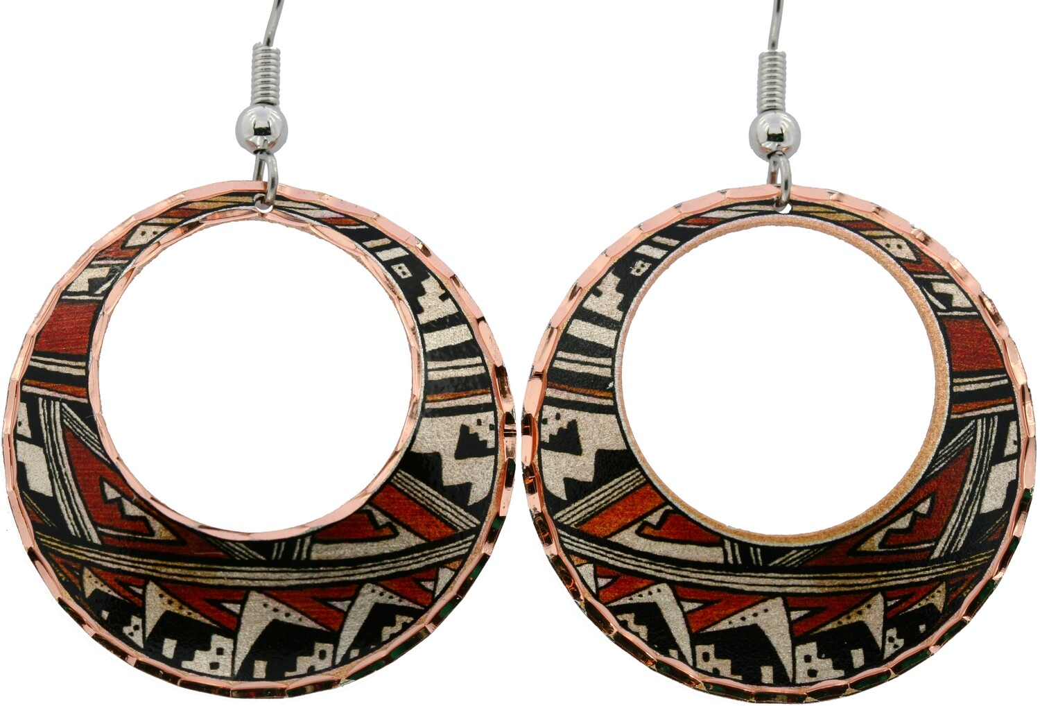 NATIVE HOPI INDIANS POTTERY ART EARRINGS LD-213