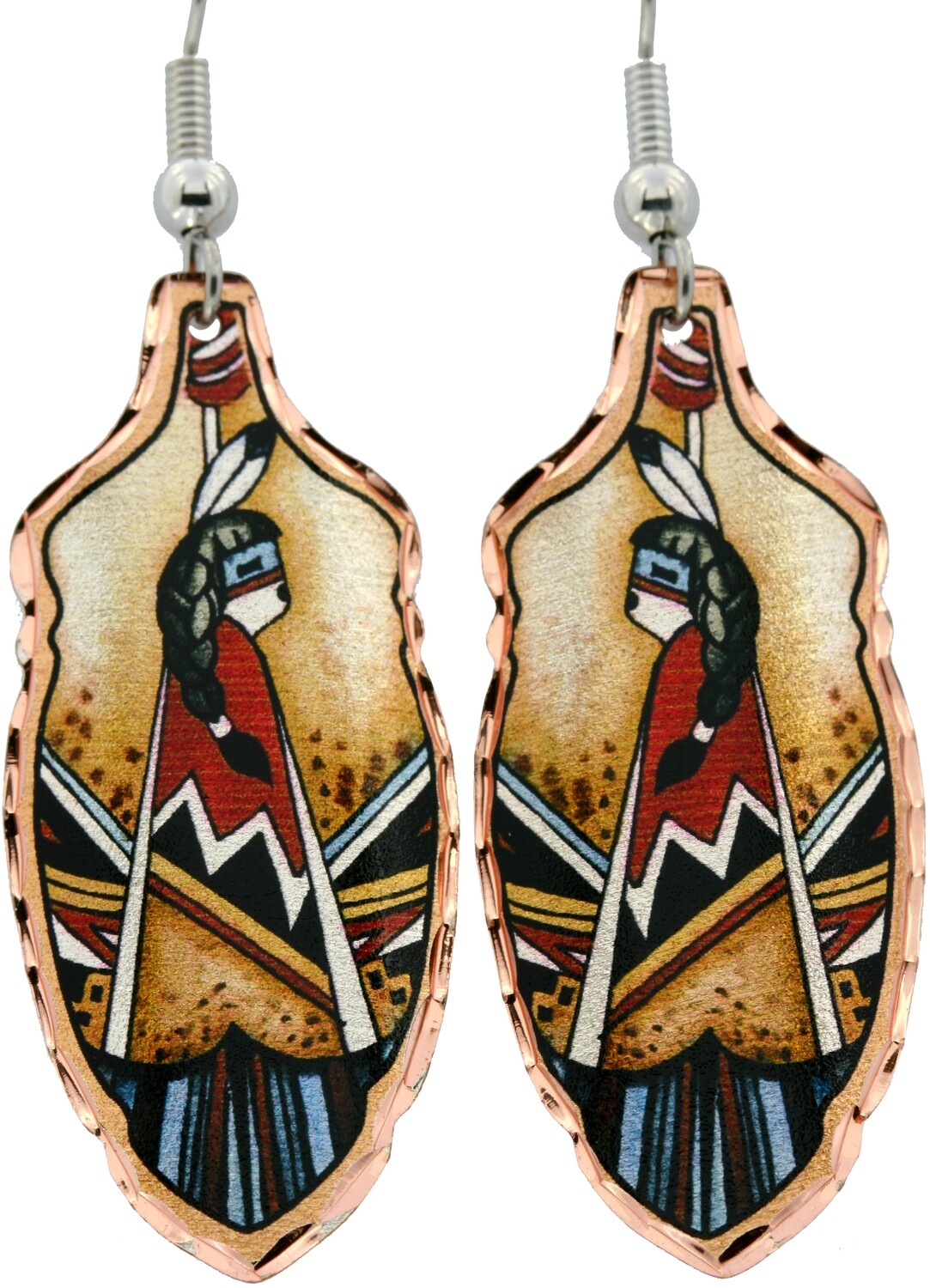 SW NATIVE KACHINA EARRINGS LD-199