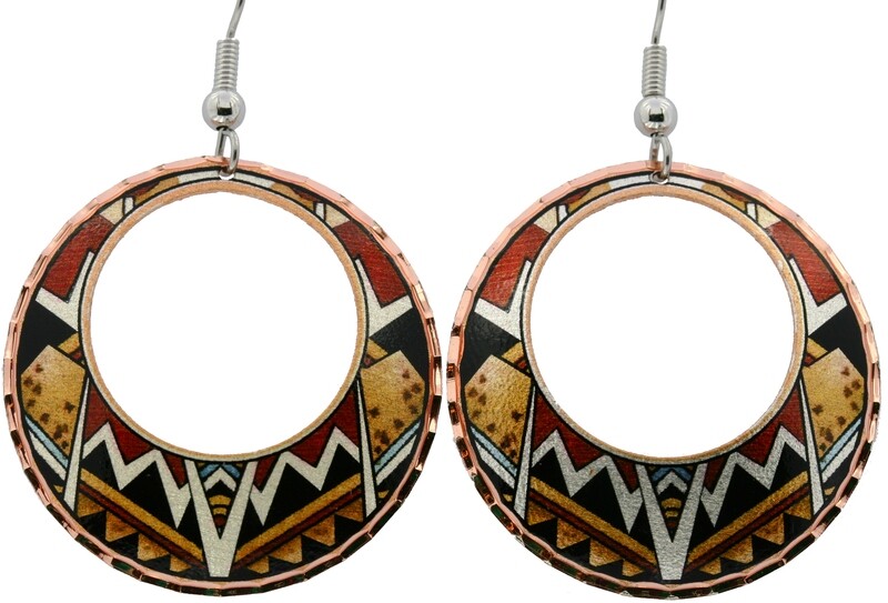 NAVAJO INDIANS POTTERY ART EARRINGS LD-214