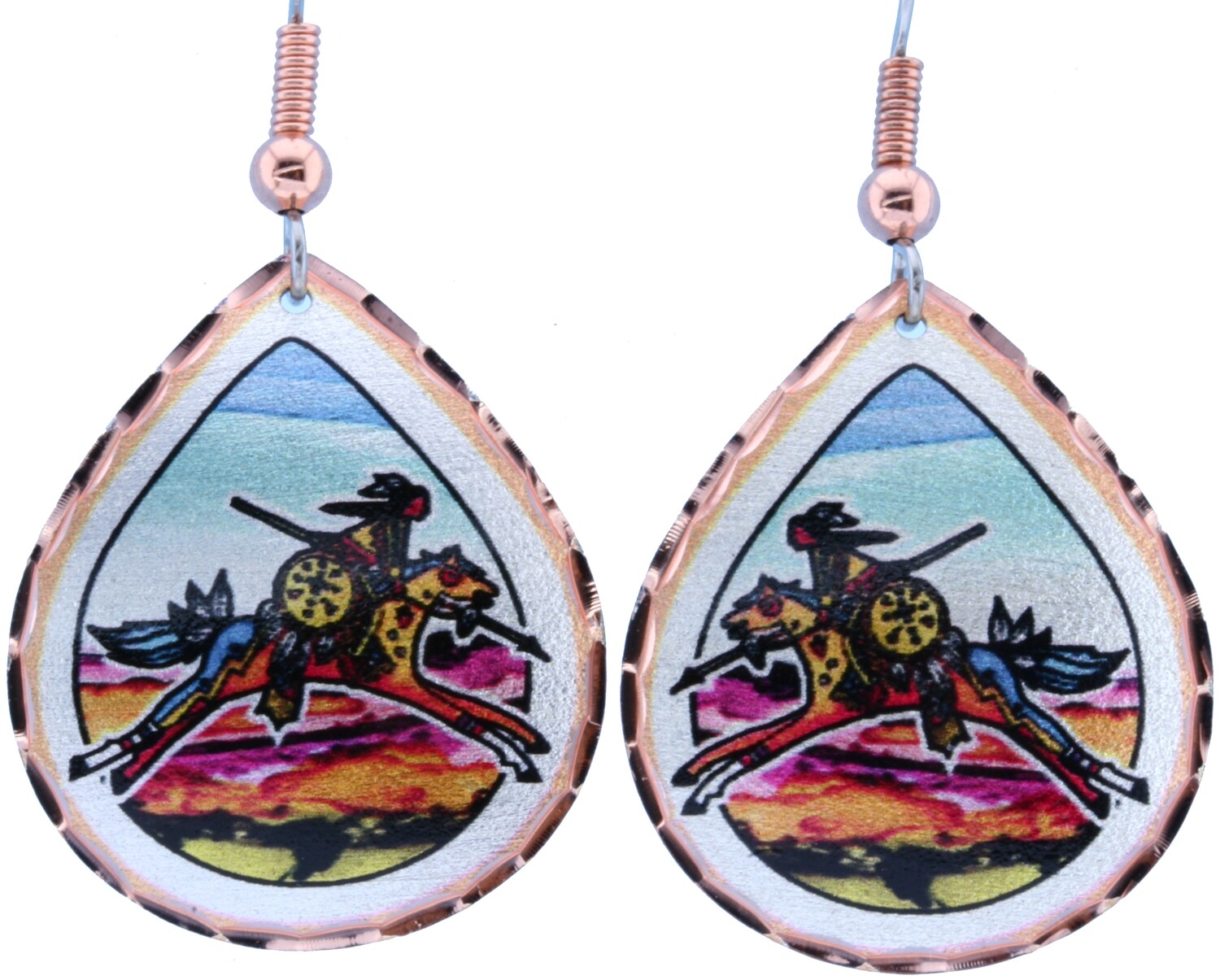 TEARDROP AMERICAN INDIAN WARRIOR EARRINGS LD-333