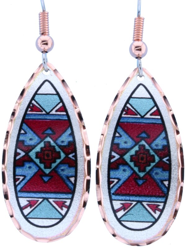 TEARDROP NATIVE AMERICAN EARRINGS LD-305