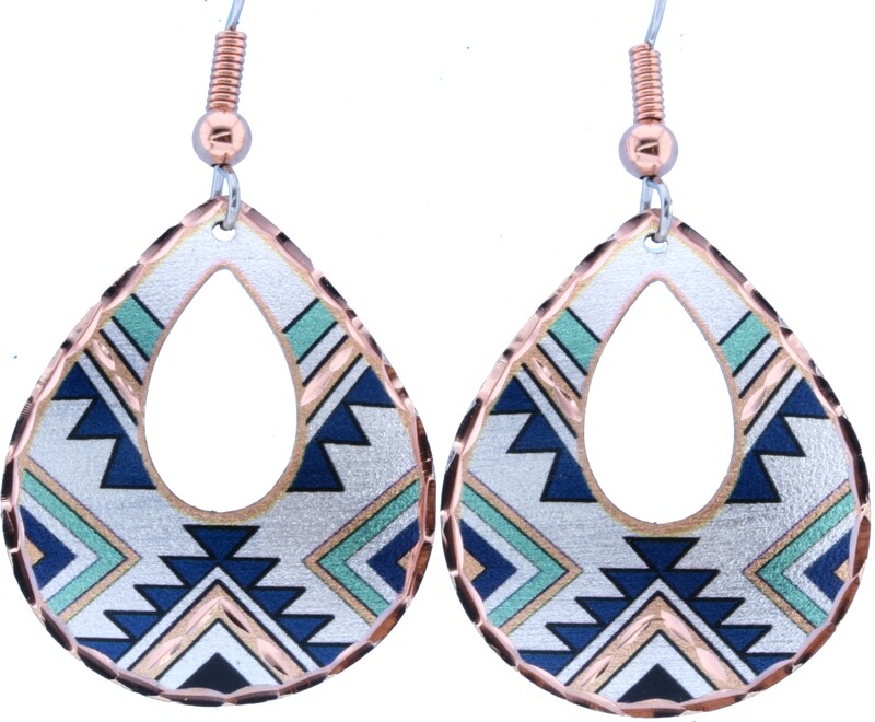 COLORFUL NATIVE AMERICAN ART EARRINGS LD-313