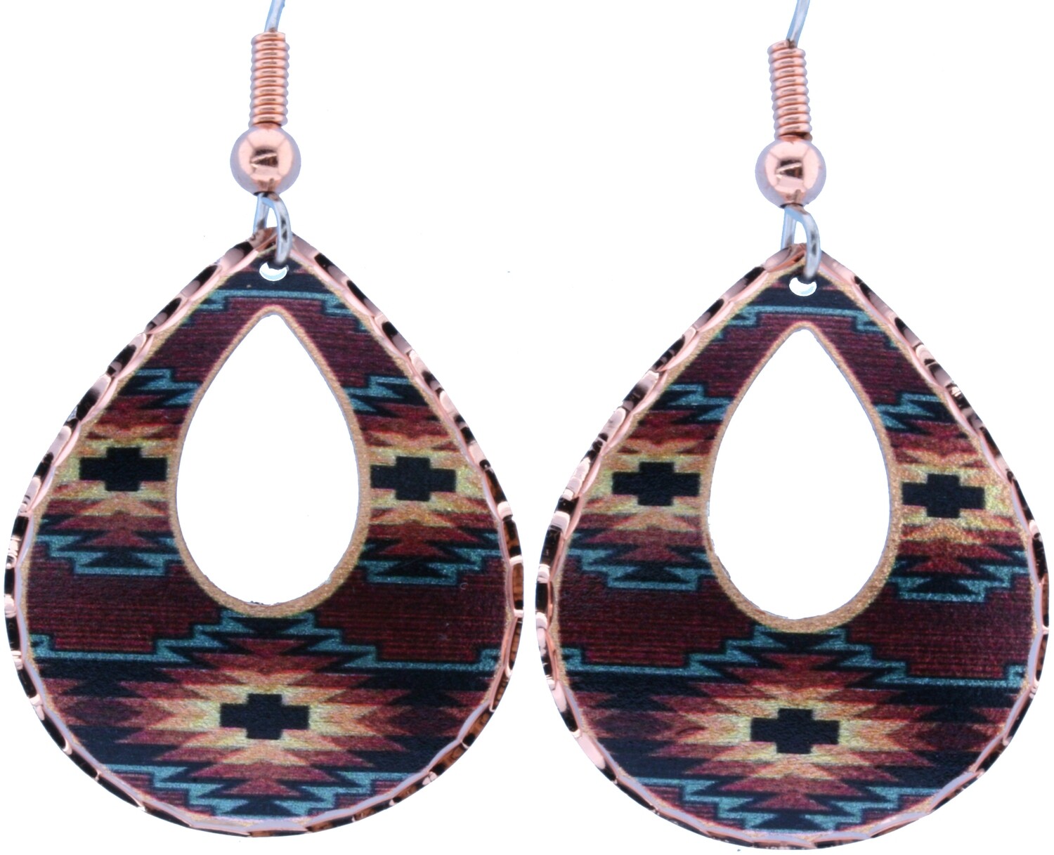 TEARDROP NATIVE AMERICAN EARRINGS LD-314