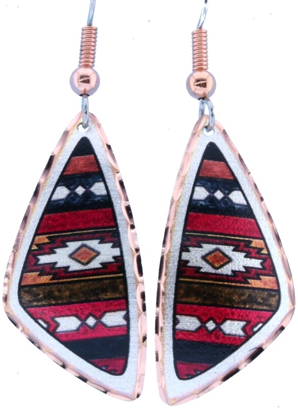 COLORFUL NATIVE AMERICAN ART EARRINGS LD-309