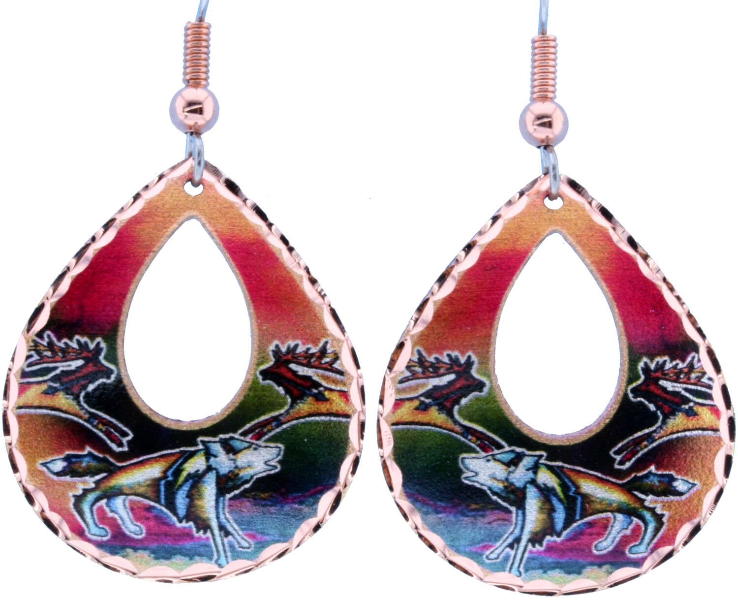 NATIVE AMERICAN WOLF EARRINGS LD-335