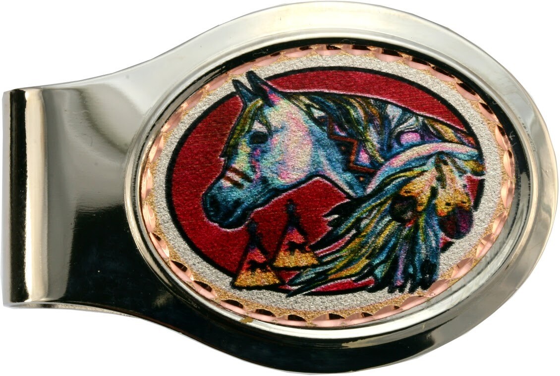 NATIVE INDIAN HORSE MONEY CLIPS ML-11