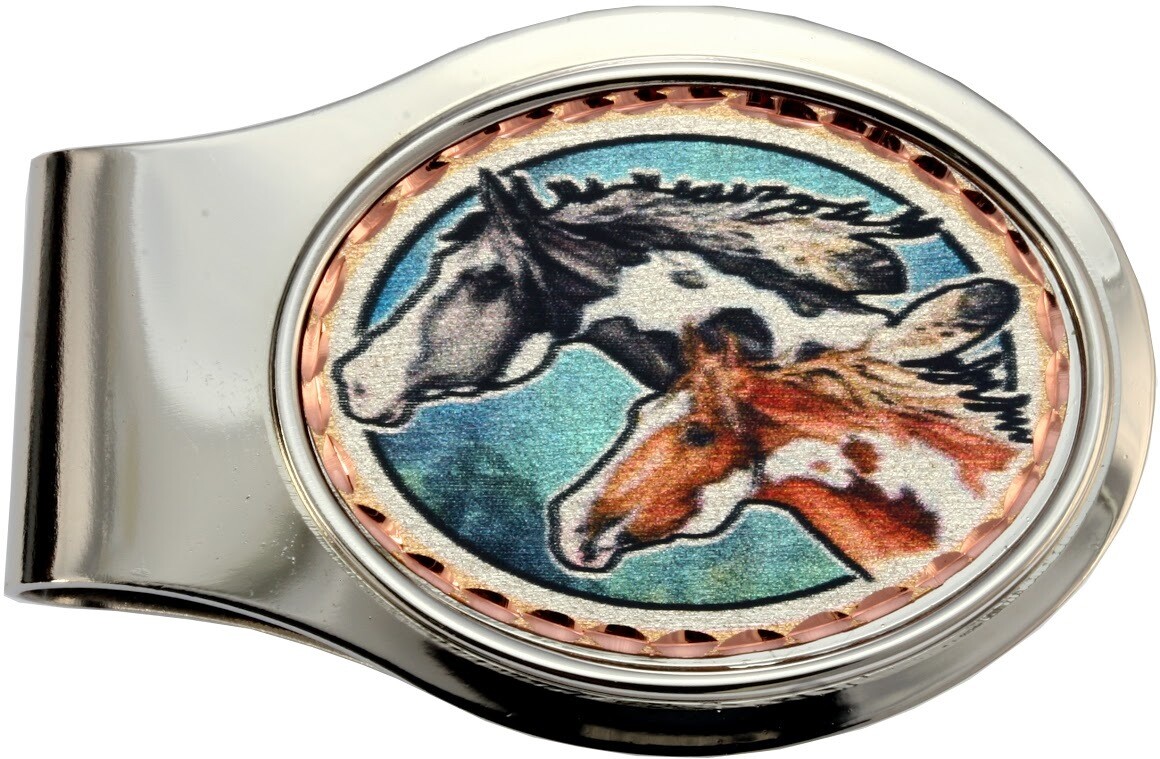 NATIVE INDIAN HORSES MONEY CLIP ML-81