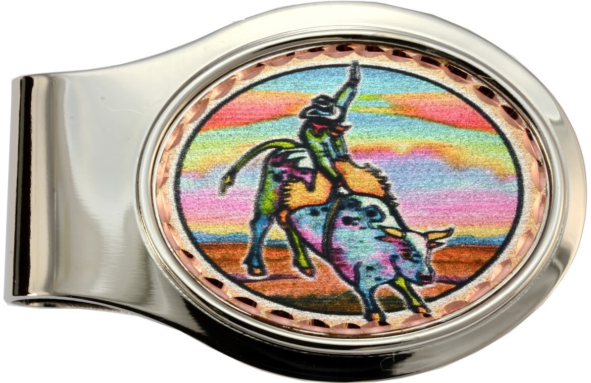 BULL RIDING MONEY CLIP ML-57