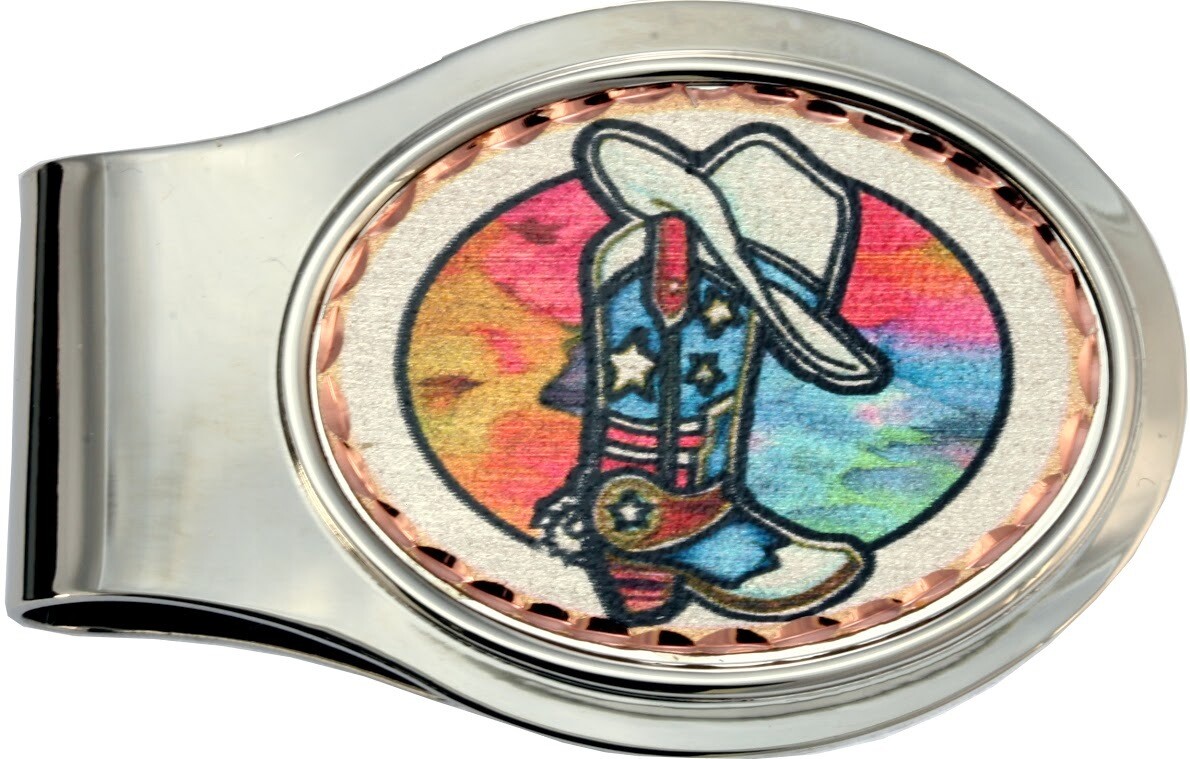 COWBOY BOOT HEAD WESTERN MONEY CLIPS ML-01