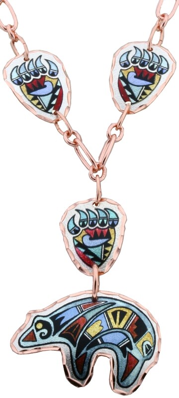 NATIVE BEAR AND BEAR PAWS NECKLACES NC-LDM61
