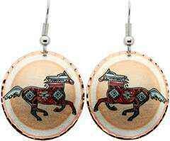 American Indian Painted Pony Earrings LD-253