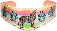 Howling Wolf & Wolf Paws Bracelet BN-61