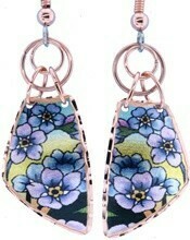 Copper Wire Forget Me Not Earrings LJ-57