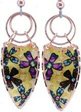 Copper Wire Dangle Flower Earrings LJ-50