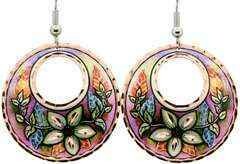 Colorful Hoop Flower Earrings LD-235