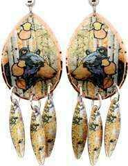 Aspen Trees and Black Bear Earrings LDm-275