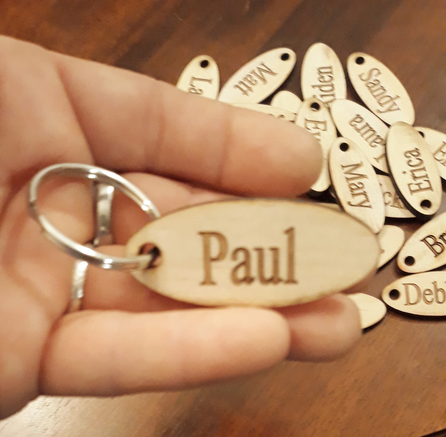 Personalized Custom Oval Keychain with Name or Date