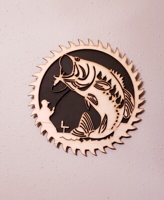 9&quot; Fishing Saw Blade Wall Art Hanging Plaque
