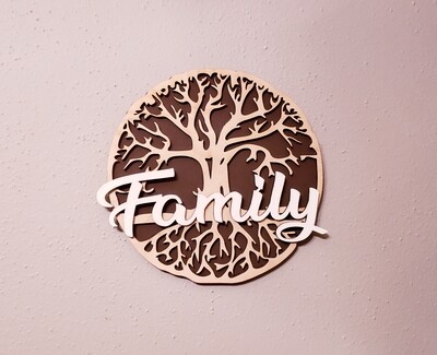 FAMILY TREE OF LIFE WALL ART HANGING PLAQUE 9&quot;