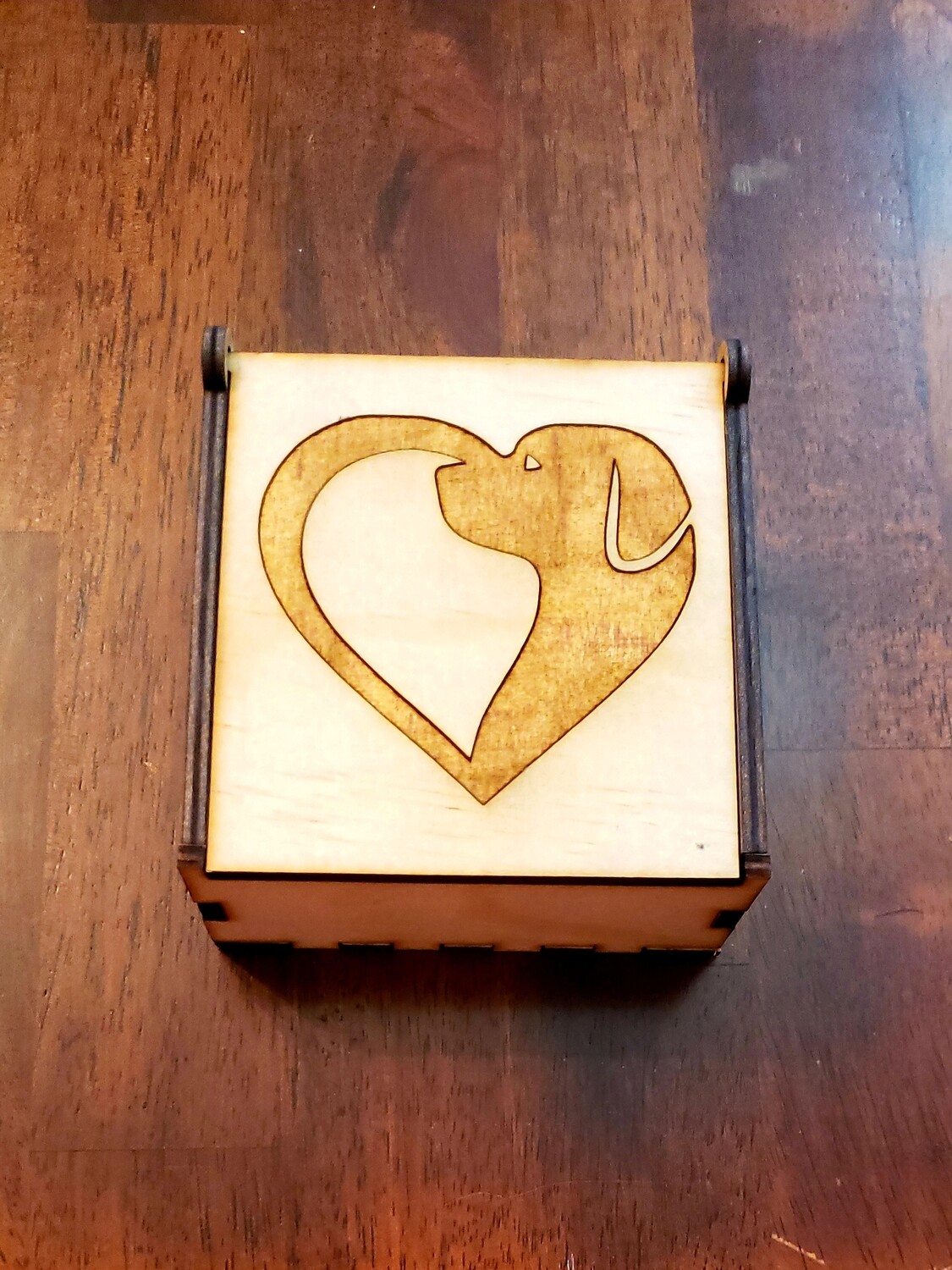 MUST LOVE DOGS PET 4X4 Laser cut and engraved Trinket box with hinged lid,tab boxes