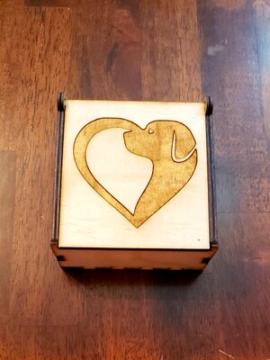 MUST LOVE DOGS PET 4X4 Laser cut and engraved Trinket box with hinged lid,tab boxes