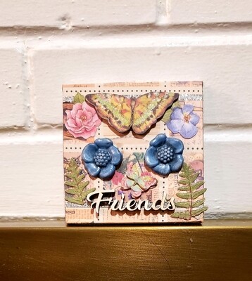 FRIENDS Quote Mixed Media Wall Art,Plaque,Inspirational Unique gift