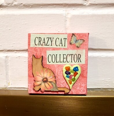 CRAZY CAT LADY Quote Mixed Media Wall Art,Plaque,Inspirational Unique gift
