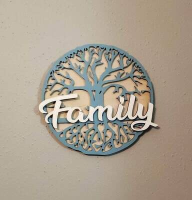 FAMILY TREE OF LIFE WALL ART HANGING PLAQUE 9&quot;