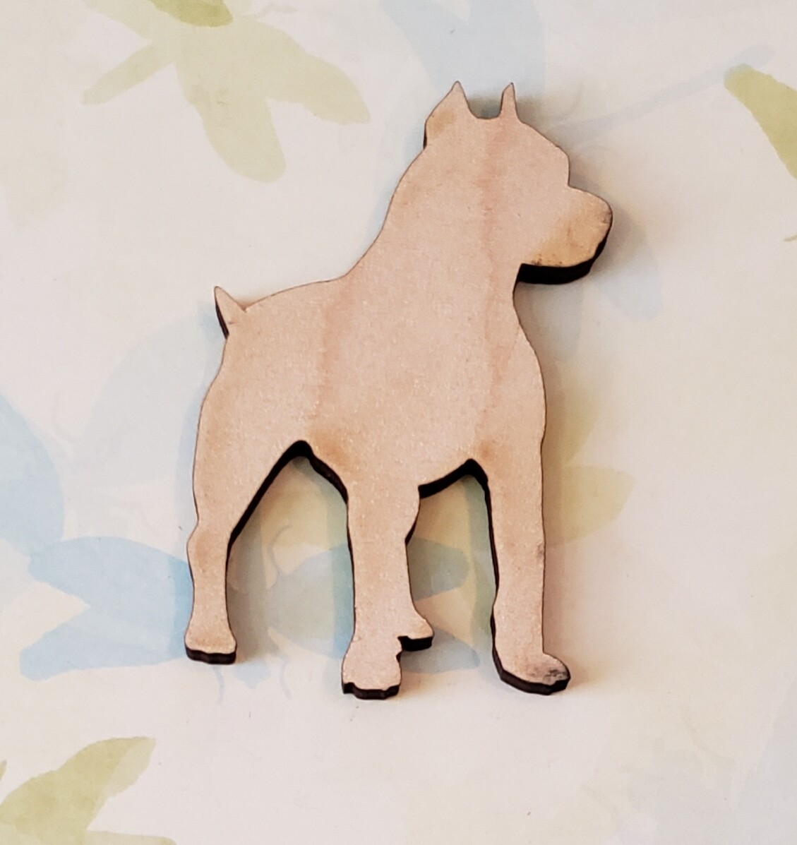 PIT BULL DOG Laser wood cut out,3&quot; tall,1/4&quot; Unfinished birch,plain,not painted,diy,paint yourself,craft supply,supplies,Pitbull