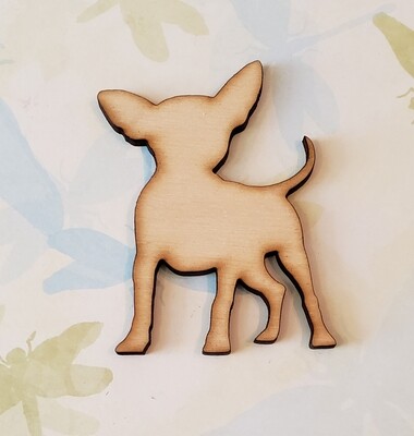 CHIHUAHUA dogs Laser wood cut out,3&quot; tall,1/4&quot; Unfinished birch,not painted,diy,paint yourself,craft supply,supplies,DOG