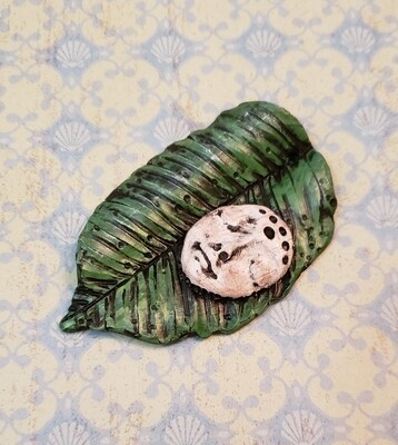 Large Forest Spirit FOCAL BEAD Polymer Clay Face Cabochon,3&quot; by 2 5/8&quot;,large focal,bead,art doll,bead,Front hole,jewelry