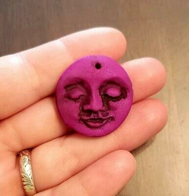 GODDESS SPIRIT FACE FOCAL BEAD Polymer Clay Face Cabochon,1 1/8&quot;,large focal,bead,art doll,bead,Front hole,jewelry