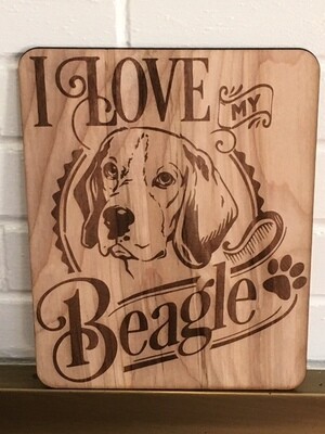 I LOVE MY BEAGLE DOG pet art,Quote Wood Wall Art,Plaque,Inspirational Unique gift